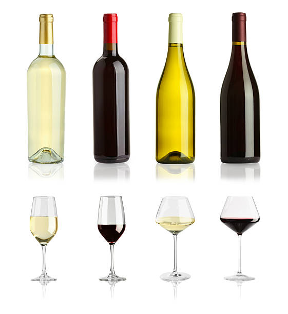 istock Different tasty wines isolated on white, set 2244718432