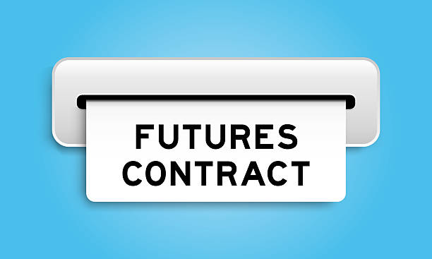 istock White coupon banner with word futures contract from machine on blue color background 2244718538