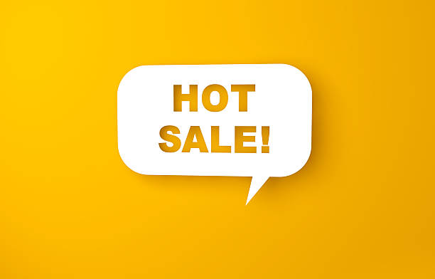 istock Hot Sale Speech Bubbles On Orange Background 2244725575