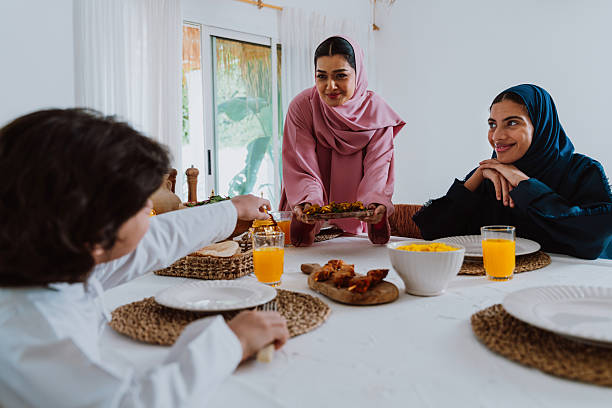 istock Emirati muslim family dining together during ramadan 2244729735