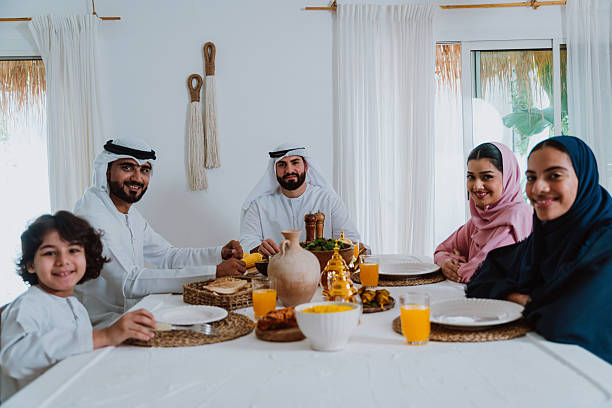 istock Emirati muslim family dining together during ramadan 2244729952