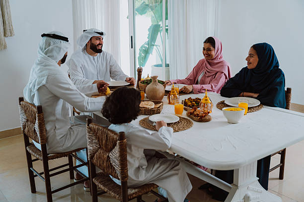 istock Emirati muslim family dining together during ramadan 2244730042