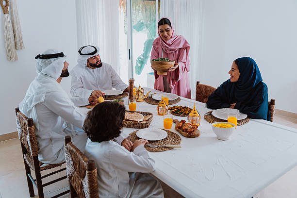 istock Emirati muslim family dining together during ramadan 2244730274