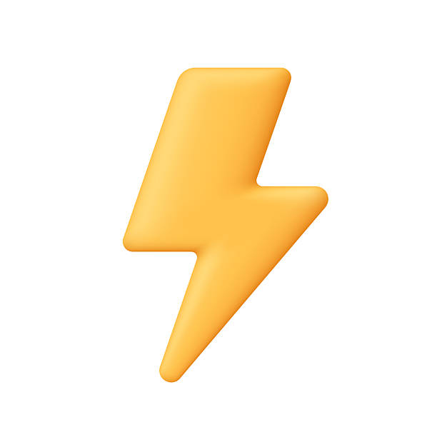 istock Yellow lightning bolt symbol. Electricity, energy, flash, speed, power and high voltage concept. 3d vector icon. Cartoon minimal style. 2244730719