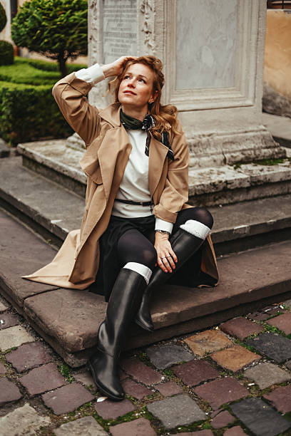 istock Autumn Portrait on Old Stone Steps in Historic Courtyard 2244731865