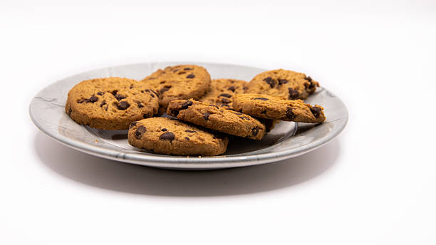 istock Plate of Chocolate Chip Cookies on White Background 2244733845
