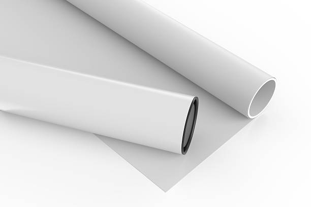 istock 3D Realistic white tube mockup with cap and rolled white poster, isolated. Blank plastic or paper tube for showcasing artwork, poster, shipping posters, artwork, documents or parcel packaging 2244738727
