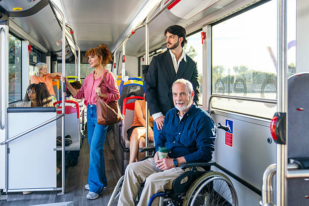 istock Diverse group of people commuting on a public bus 2244747325