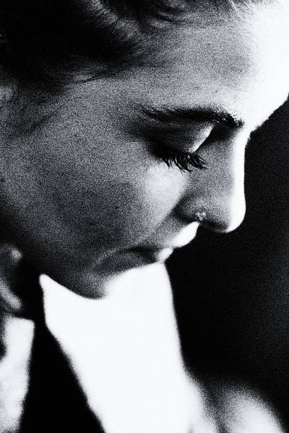 Portrait of a girl looking down