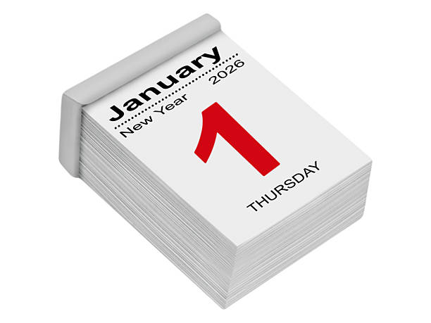 3d illustration of calendar with blank page