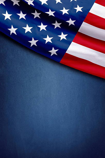 istock Usa Flag on Blue Background 2244750958