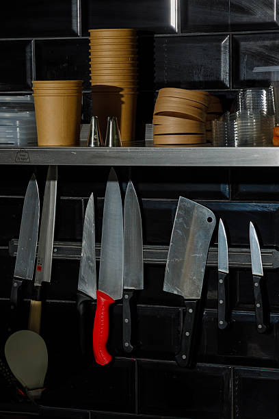 istock Knives in a professional restaurant kitchen 2244751782