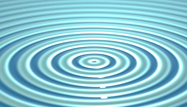 istock Concentric circles expanding on surface of blue water 2244752820