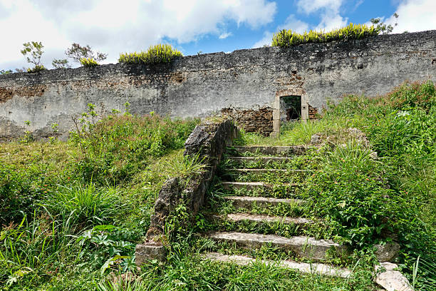 The ruins of the old convict prison on the Isle of Pines, New Caledonia