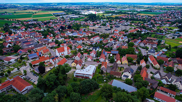 istock Aerial view around the city Mertingen 2244754178