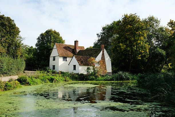 Flatford, Essex, UK - 24th September 2025: Willy Lott's Cottage made famous by the paintings of John Constable especially The Haywain. It is now a very popular travel destination.