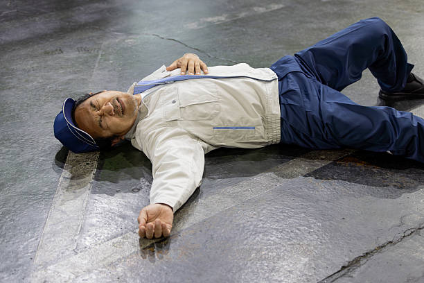 istock Asian worker injured and collapsed in factory (rescue training) 2244757705