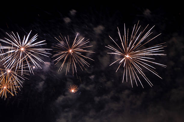 istock Colorful fireworks light up night sky during festive celebration 2244757969