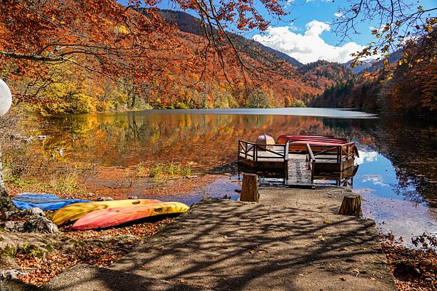 istock Panoramic View of Belgrade Lake Surrounded by Autumn Forest 2244767742