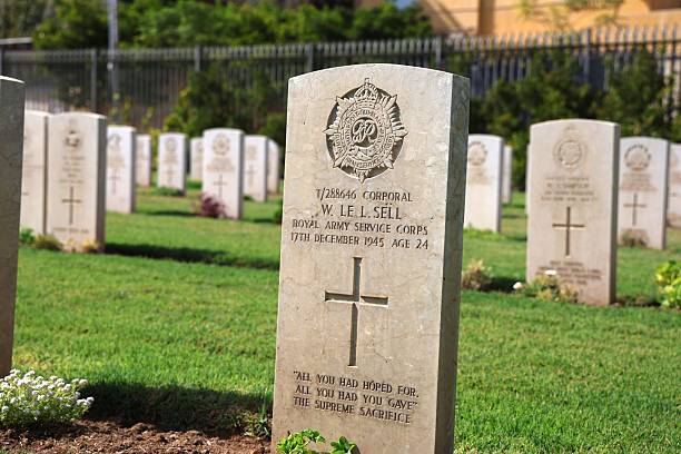 Damascus, Syria - October 24, 2025: The British Commonwealth War Cemetery in Damascus contains the graves of more than 1,200 soldiers from the United Kingdom and allied nations who died during World War I and World War II.