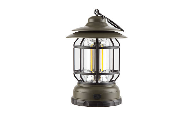 A classic vintage-style LED camping lantern with a durable metal frame and hanging handle. Ideal for outdoor adventures, camping, hiking, and emergency lighting. Features a warm LED glow that provides cozy illumination for tents or backyard gatherings