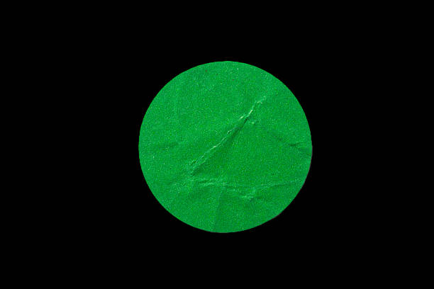 istock Blank green glued sticky round label sticker 2244771407
