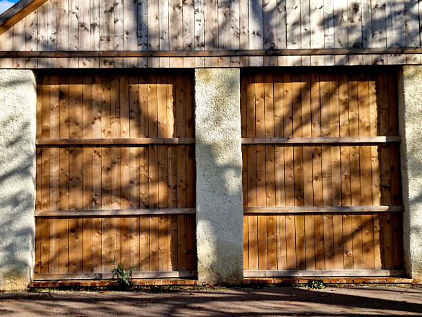 The wood gate of building in the town of uk