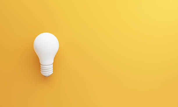 istock A single white light bulb on yellow background represents pure idea clarity and the beginning of a new creative concept that could transform into successful innovation. 3d rendering. 2244787788