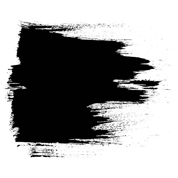 istock Abstract Black Brush Stroke Isolated on White Background. Bold grunge brush smudge. Paint ink texture 2244788436