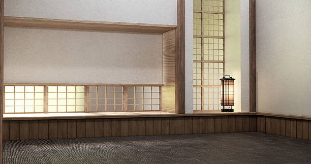 istock Muji style, Empty wooden room,Cleaning japandi room interior, 3D rendering 2244792955