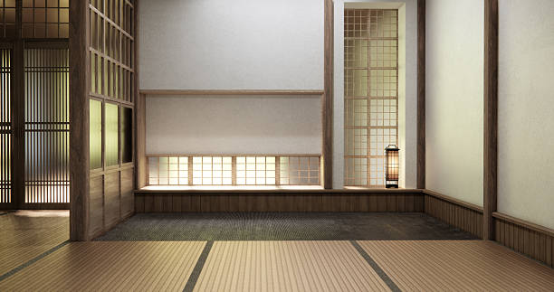istock Empty room,Clean japanese minimalist room interior, 3D rendering 2244793029