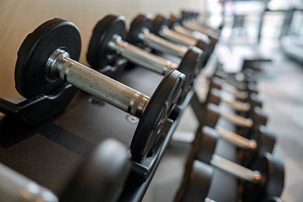istock Dumbbell Rack in Modern Gym Interior 2244797074