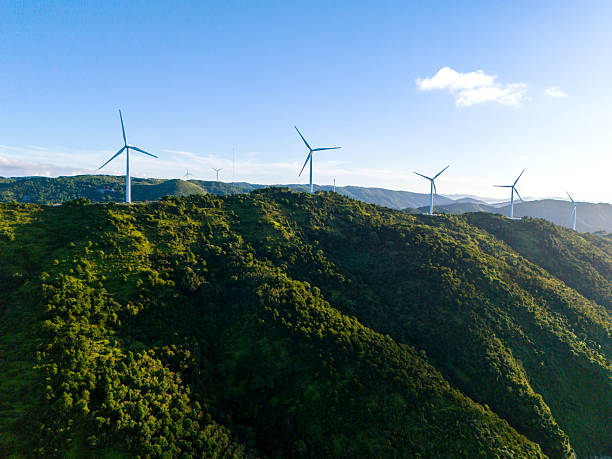 istock Wind farm on top of mountain 2244797369
