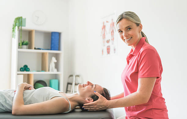 istock Modern rehabilitation physiotherapy clinic with professional and client 2244806375