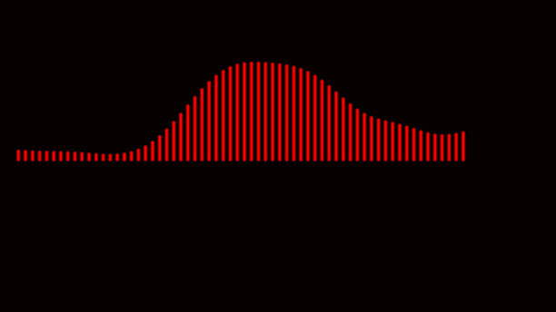 Close-up of red shiny vinyl wave texture background.