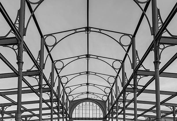 Germany, Berlin, Friedrichshain, October 29, 2025 - Metal skeleton of an old warehouse