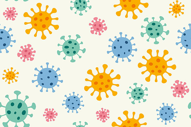 virus cells seamless pattern; perfect for healthcare, science, and medicine design projects virus cells seamless pattern; perfect for healthcare, science, and medicine design projects- vector illustration virus stock illustrations