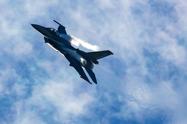Ostrava, Czech Republic - September 21, 2025: Slovak Air Force Lockheed Martin F-16 Fighting Falcon fighter jet plane. Flight operation. Military aviation. Air defense.