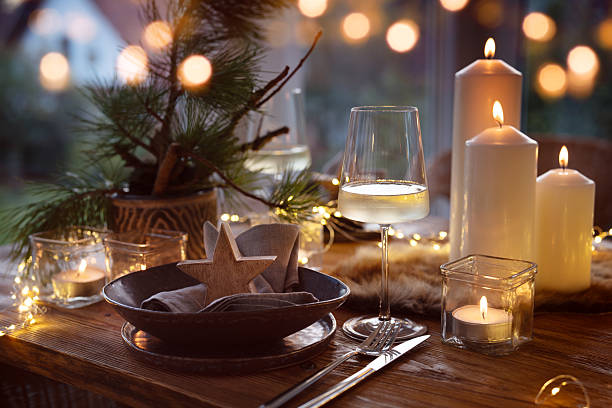 istock Elegant table decoration for a christmas dinner 2244826488