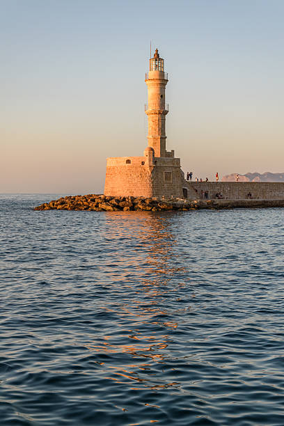 istock Chania Lighthouse at Sunset on Stone Pier in Crete, Greece 2244828980