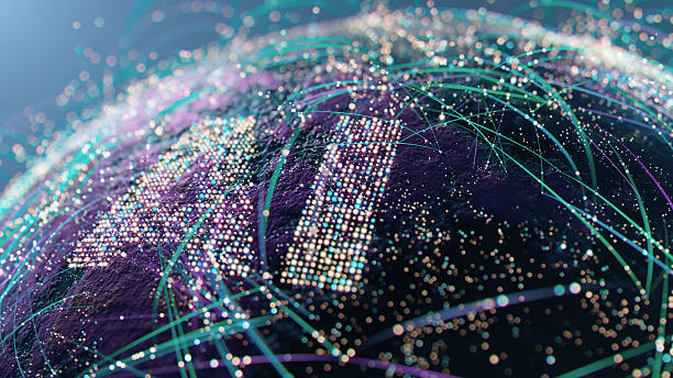 istock Global Digital Network With Neon Data Lines Over a Purple Globe 2244834591