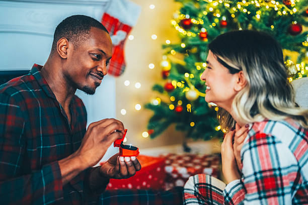 istock Man proposing to his girlfriend on Christmas Eve 2244835483