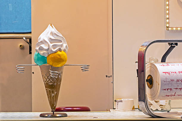 Ice-cream van in traditional British seaside resort.