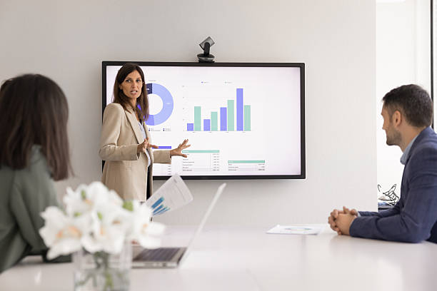istock Group of stakeholders meeting for presentation, discussing product 2244838232