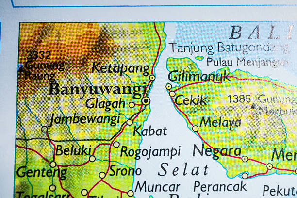 Map segment showing Bali and Banyuwangi crossing.
