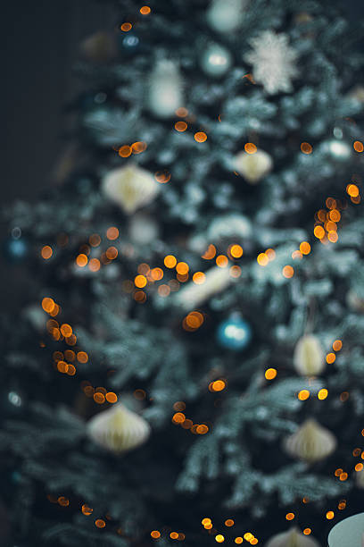 istock Cozy Christmas tree adorned with warm lights and decorations in a festive setting 2244844833