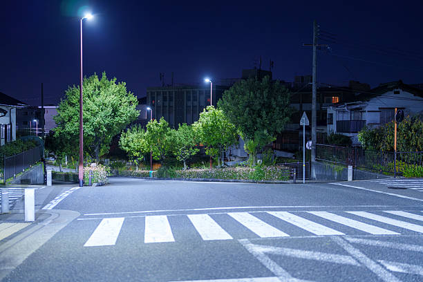 istock Minimal nightscape of utility poles and cables 2244845642