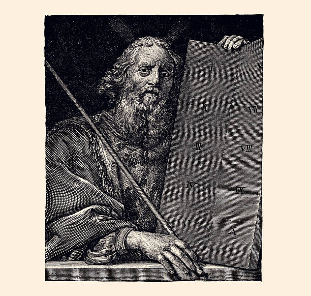 In his 1878 lecture Moses, HENRY GEORGE portrays Moses not as a myth or purely religious figure, but as a towering political and social legislator whose ideas remain strikingly relevant. Three key elements shape his analysis:The Engraving of the TabletsGeorge highlights the symbolic act: Moses personally engraves the second set of Tablets (Exodus 34:1, 28) after shattering the first. It is not God writing directly, but man carving law into stone – a powerful image of human responsibility. The law is not imposed from heaven as arbitrary decree, but co-authored between divine ideal and human action. George sees here the birth of rational law, rooted in justice rather than superstition. ►Conclusion: For George, Moses is the first progressive political economist. He fights land monopoly, the source of poverty and servitude. His law is not ancient relic but a living model for modern struggles against inequality.  “The real sepulchre of Moses is the human heart” – his thought lives on in every fight for social justice.► Three great religions place the leader of the Exodus upon the highest plane they allot to man. To Christendom and to Islam, as well as to Judaism, Moses is the mouthpiece and law-giver of the Most High; the medium, clothed with supernatural powers, through which the Divine Will has spoken. Yet this very exaltation, by raising him above comparison, may prevent the real grandeur of the man from being seen. It is amid his brethren that Saul stands taller and fairer.►(Note: The dates 1571–1451 BC refer to a traditional biblical chronology for the lifespan of Moses, as calculated in systems like James Ussher's, where he lived 120 years.)...VINTAGE ETCHING circa mid 19th century. Digital restoration by Pictore. Authentic illustration free of AI.