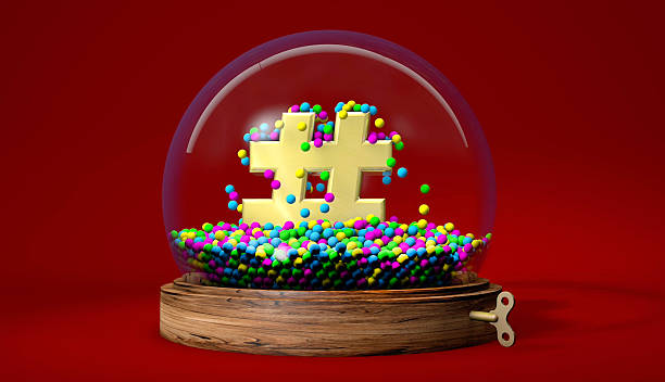 istock Gold Hashtag Symbol in a Snow Globe 2244846968