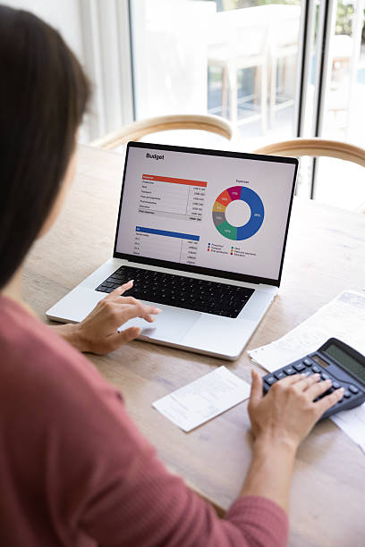 istock Homeowner woman calculating domestic budget, analyzing expenses 2244849314